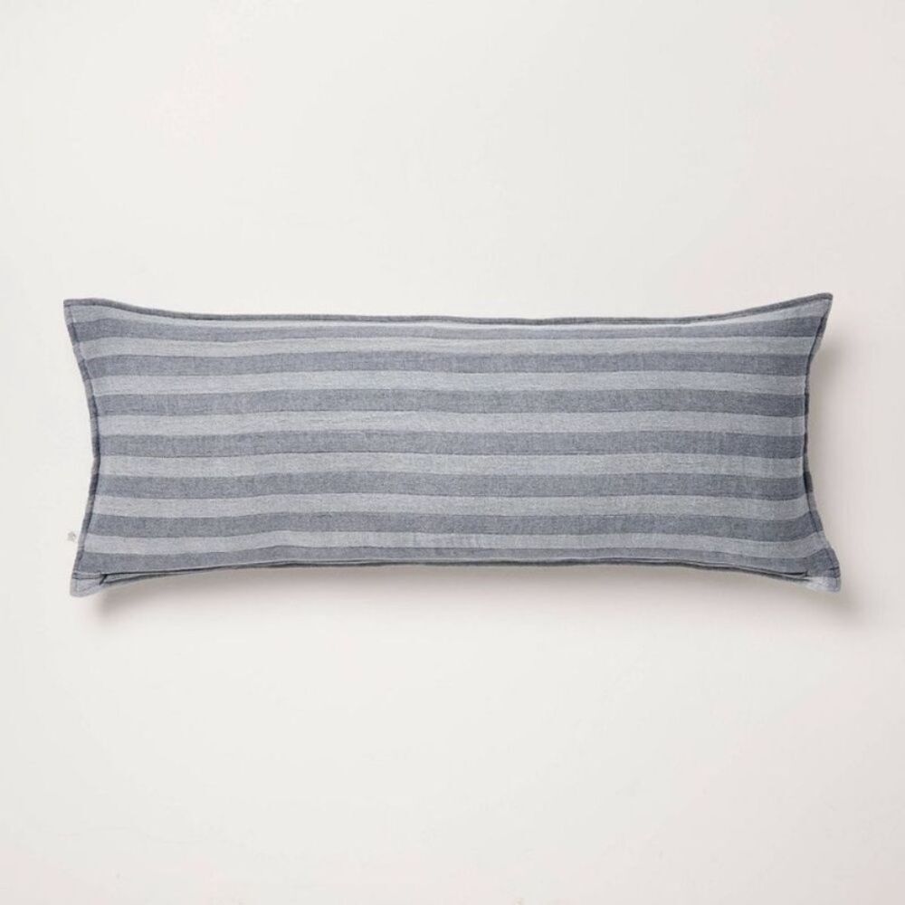 Hearth & Hand Blue Striped Lumbar Pillow